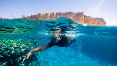 Saudi swimmer Mariam bin Laden swims from Saudi Arabia’s Tiran Island to the Egyptian Red Sea city of Sharm El Sheikh, where the Cop27 UN climate summit takes place next month. All photos courtesy Mariam bin Laden