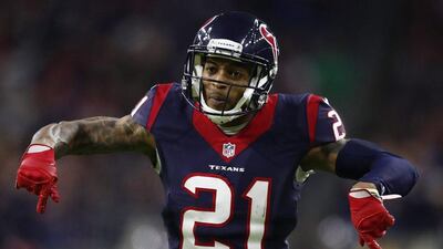 Houston Texans player AJ Bouye reacts after breaking up a pass against the Oakland Raiders in the second half of their AFC Wild Card play-off game at NRG Stadium in Houston, Texas January 7, 2017. Larry W. Smith / EPA