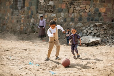 Children playing in Salah, Taiz, after a Halo Trust mine clearance. Photo: Halo Trust