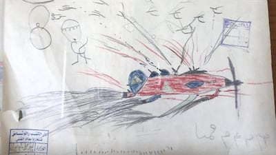 The drawings reveal that King Faisal’s early life was dominated by the backdrop of war during the 1940s. Sinan Mahmoud / The National