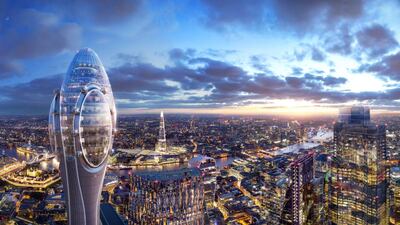 The Tulip would have been situated next to The Gherkin in London’s financial district. Foster + Partners
