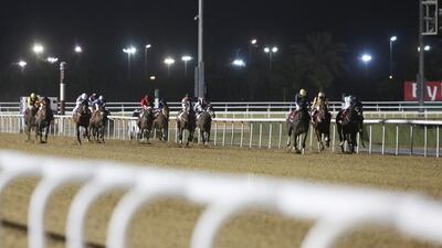 A view of horses racing at Meydan Racecourse, site of the Dubai World Cup. Chris Ratcliffe / Bloomberg