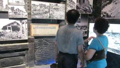 Visitors at Tangshan’s museum look at exhibits about the 1976 earthquake – the most destructive of the 20th century – which destroyed the city.