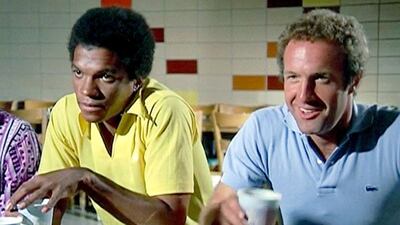 Billy Dee Williams and Caan in the TV movie 'Brian’s Song', which was based on the real-life relationship between football teammates Brian Piccolo and Gale Sayers, and the bond established when Piccolo discovers he is dying. Photo: Screen Gems TV
