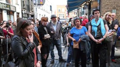 Fans pay tribute to O'Connor in the Temple Bar area of Dublin