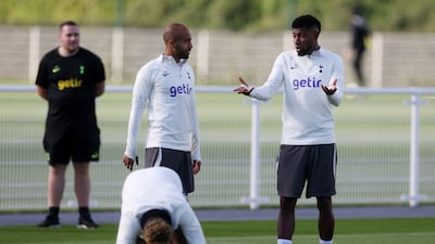 Lucas Moura and Emerson Royal during training. Reuters