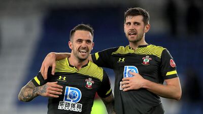 Danny Ings (left) celebrates with Jack Stephens after Southampton's win over Leicester City. PA