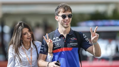 Pierre Gasly from Scuderia Toro Rosso and partner arrive at the track. Victor Besa / The National