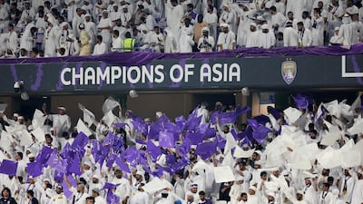 Al Ain supporters during the UAE Pro League football match between Al Ain v Al Wasl.