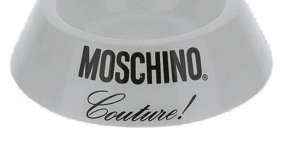 Couture dog bowl, Dh426 ($115), Moschino, at Cettire.com. Photo: Cettire
