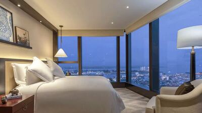 A Mekong suite inside the Rosewood Phnom Penh. Photo: Rosewood