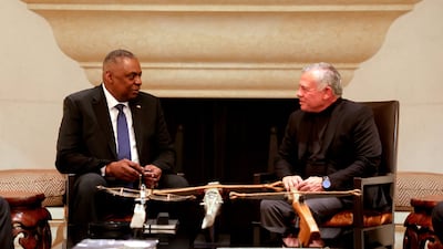 Jordan's King Abdullah and US Defence Secretary Lloyd Austin held talks in Amman on Sunday. AFP