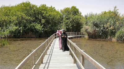Visitors pass through the reserve in eastern Jordan. AFP