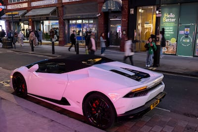 A white Lamborghini seen in central London. Getty Images