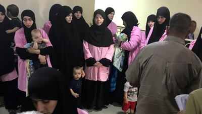 Iraq sentenced 19 Russian women to life in prison for joining and supporting in ISIS at Baghdad's Central Criminal Court on April 29, 2018. Ammar Karim / AFP