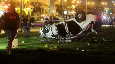 Five people were wounded and another killed in a suspected shooting and ramming attack at Tel Aviv's beach promenade on Friday. The attacker was shot dead. Reuters