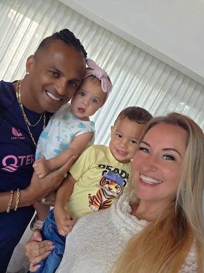 Marija, right, and Santi Levinskaja with two of their five children. Photo: Santi Levinskaja