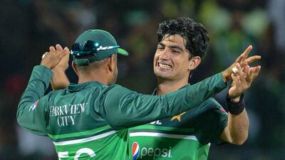 Pakistan's Naseem Shah bowled brilliantly for his three wickets. AFP