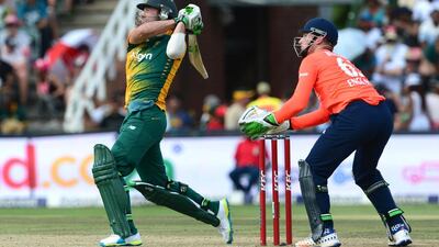 AB de Villiers of South Africa in action against England in February. (Photo by Lee Warren/Gallo Images/Getty Images)