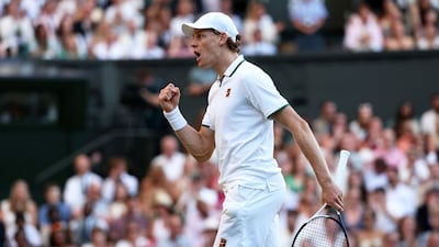 Jannik Sinner celebrates a point against Alexander Zverev. Getty Images