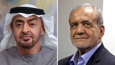 President Sheikh Mohamed highlighted the UAE's stance on promoting peace across the region. Ministry of Presidential Affairs / AFP