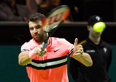 Grigor Dimitrov may be favoured to beat Malek Jaziri, but he will do well to not underestimate him. Koen Suyk / AFP
