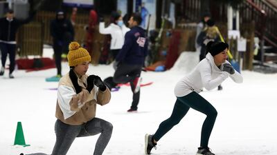 The high intensity training session at Ski Dubai proved popular