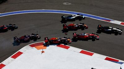 The turn at the Russian Grand Prix that saw Daniil Kvyat collide with Sebastian Vettel. Clive Mason / Getty Images