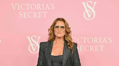 Brooke Shields also goes for classic tailoring with a wide-legged trouser suit. AFP