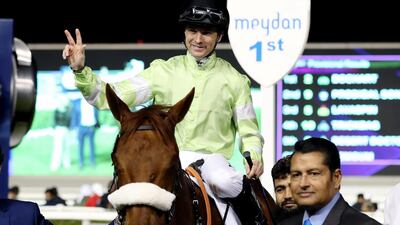 Jockey Richard Mullen is closing in on the 500-winner mark in the UAE. Chris Whiteoak / The National