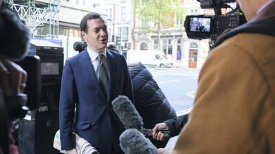 George Osborne arrives at the offices of the Evening Standard newspaper on his first official day in the role of editor, in May 2017, in London. Getty Images