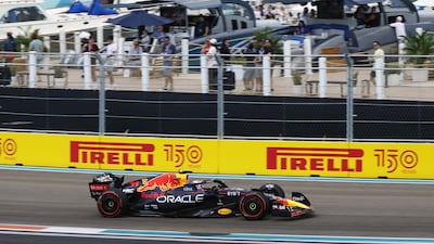 Red Bull driver Sergio Perez on track during practice ahead of the F1 Grand Prix of Miami. Getty