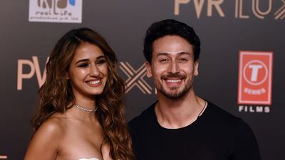 Bollywood actors Tiger Shroff, right, and Disha Patani attend the premiere of Hindi film 'Bharat' in Mumbai on June 4, 2019. AFP