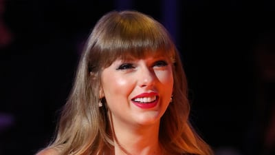 Taylor Swift attends the Brit Awards where she took home the Global Icon trophy. AFP