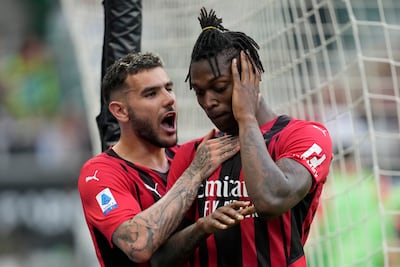 Theo Hernandez and Rafael Leao formed a close friendship at AC Milan. AP