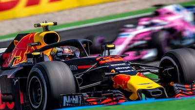Max Verstappen was fastest in second practice in Germany. EPA