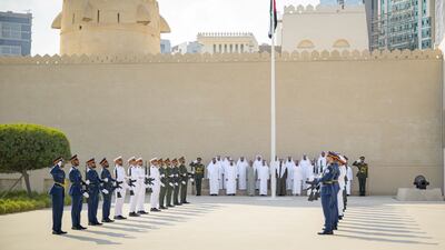A guard of honour was formed as Sheikh Mohamed marked the 13th annual Flag Day