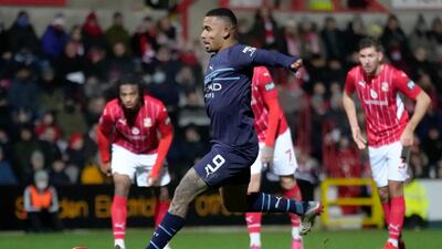 Gabriel Jesus - 7, Had some threatening passages of play before clinically scoring City’s second goal of the game. However, his penalty attempt was a very poor one. AP