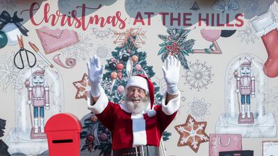 British grandfather Bill Martin, 78, who lives in South Africa, flies in every year to play Santa at various events in Dubai. All photos: Ruel Pableo / The National
