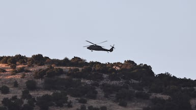 epa13058865 An Israeli helicopter flies on patrol near the Israel-Lebanon border, 23 June 2026, amid a ceasefire between Israel and Hezbollah. EPA/ATEF SAFADI