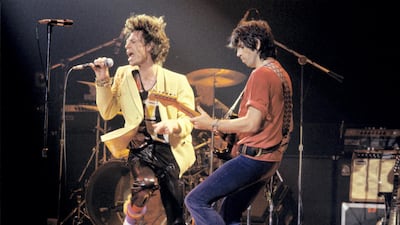 Mick Jagger and Keith Richards of The Rolling Stones, performing onstage (Photo by Tom Hill/WireImage)