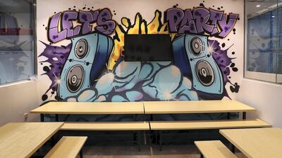 The party room for teenagers at Air Maniax. Pawan Singh / The National