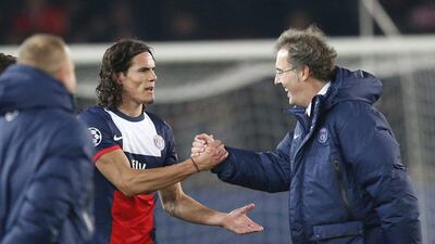 Laurent Blanc, Edinson Cavani and PSG made passage to the Champions League last 16 on Wednesday night with their victory over Olympiakos. Francois Mori / AP