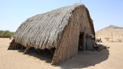 Sandra Piesik built this dwelling in Al Ain from date-palm leaves and has written a book on traditional uses of arish. Delores Johnson / The National