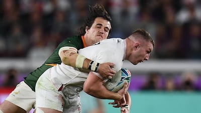 7. Sam Underhill (England). The template for how a modern openside flanker should play – and also a decent poster boy for safe tackle technique, too. He and his fellow “Kamikaze Kid” Curry made a huge difference for England. AFP