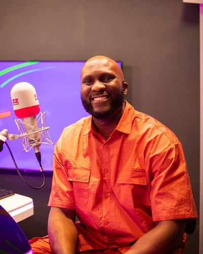 Adesope 'Shopsydoo' Olajide, host of The Afrobeats Podcast, at his studio in London. Photo: The Afrobeats Podcast
