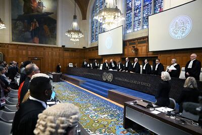 Israel appeared before the International Court of Justice in The Hague in January to deny a charge of genocide. Getty Images