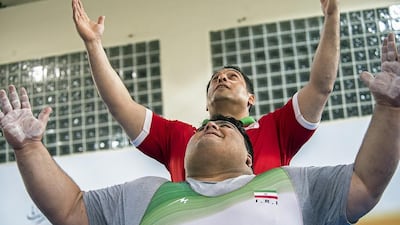 Siamand Rahman had a new world record lift of 296kgs in the very last event – the men’s 107kgs-plus class – took his country up to three golds. Seventh Fazza IPC Powerlifting World Cup 2016. February 23 2016. Photo Courtesy: Fazza IPC Powerlifting World Cup