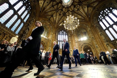 Prime Minister Boris Johnson and the leader of the Labour Party Keir Starmer in the Central Lobby at the Palace of Westminster in May 2022. PA