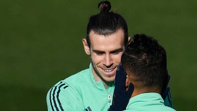 Real Madrid's Welsh forward Gareth Bale attends a training session at the Real Madrid City sports facilities in Madrid. AFP